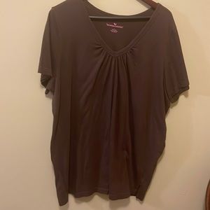 Woman within brown tee size 1x